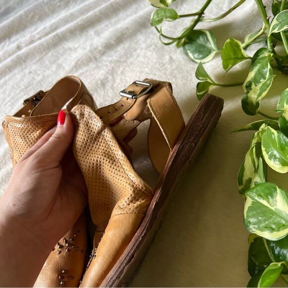 Miz Mooz Fifi Tan Leather Embellished Sandals - Picture 7 of 11